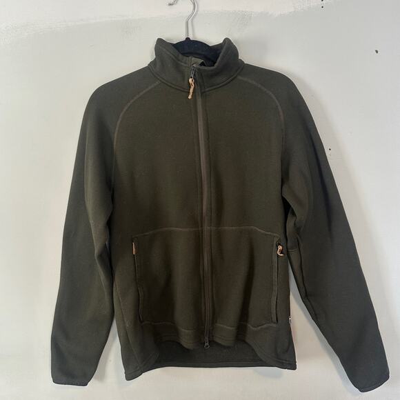 Fjallraven Ovik Fleece Zip Up Sweater Green Medium - Picture 1 of 6